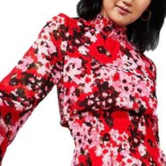 ANTHROPOLOGIE TAYLOR PARTY METALLIC RED SHEATH DRESS.  SZ 12P - Picture 5 of 9